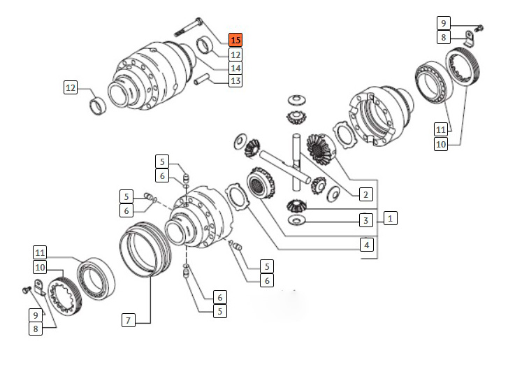 Схема CARRARO Трансмиссии. Дифференциал